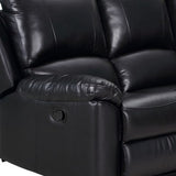 Black Polyester Blend Reclining U Shaped Three Piece Corner Sectional - Homeroots