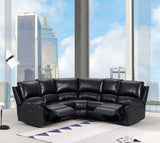 Black Polyester Blend Power Reclining U Shaped Three Piece Corner Sectional - Homeroots - Flyclothing LLC