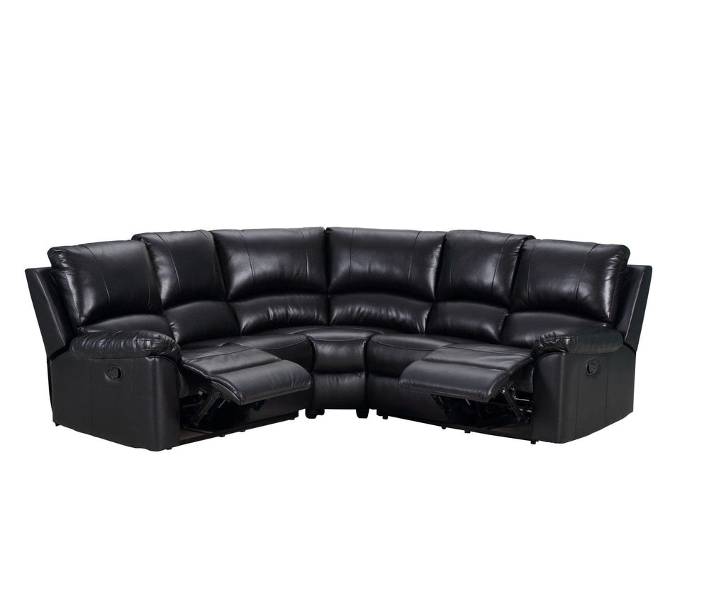 Black Polyester Blend Power Reclining U Shaped Three Piece Corner Sectional - Homeroots