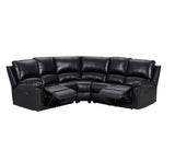 Black Polyester Blend Power Reclining U Shaped Three Piece Corner Sectional - Homeroots