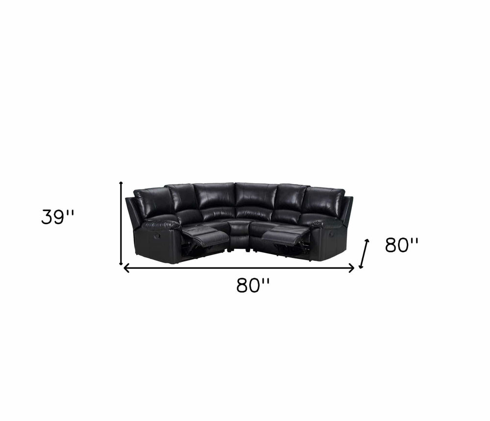 Black Polyester Blend Power Reclining U Shaped Three Piece Corner Sectional - Homeroots - Flyclothing LLC