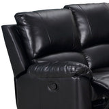 Black Polyester Blend Power Reclining U Shaped Three Piece Corner Sectional - Homeroots