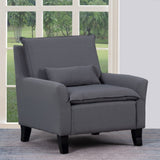 32" Gray And Black Fabric Arm Chair - Homeroots - Flyclothing LLC