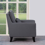 32" Gray And Black Fabric Arm Chair - Homeroots