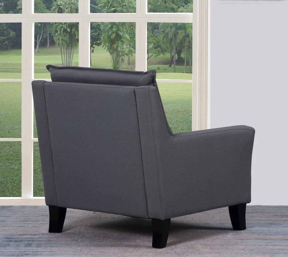 32" Gray And Black Fabric Arm Chair - Homeroots