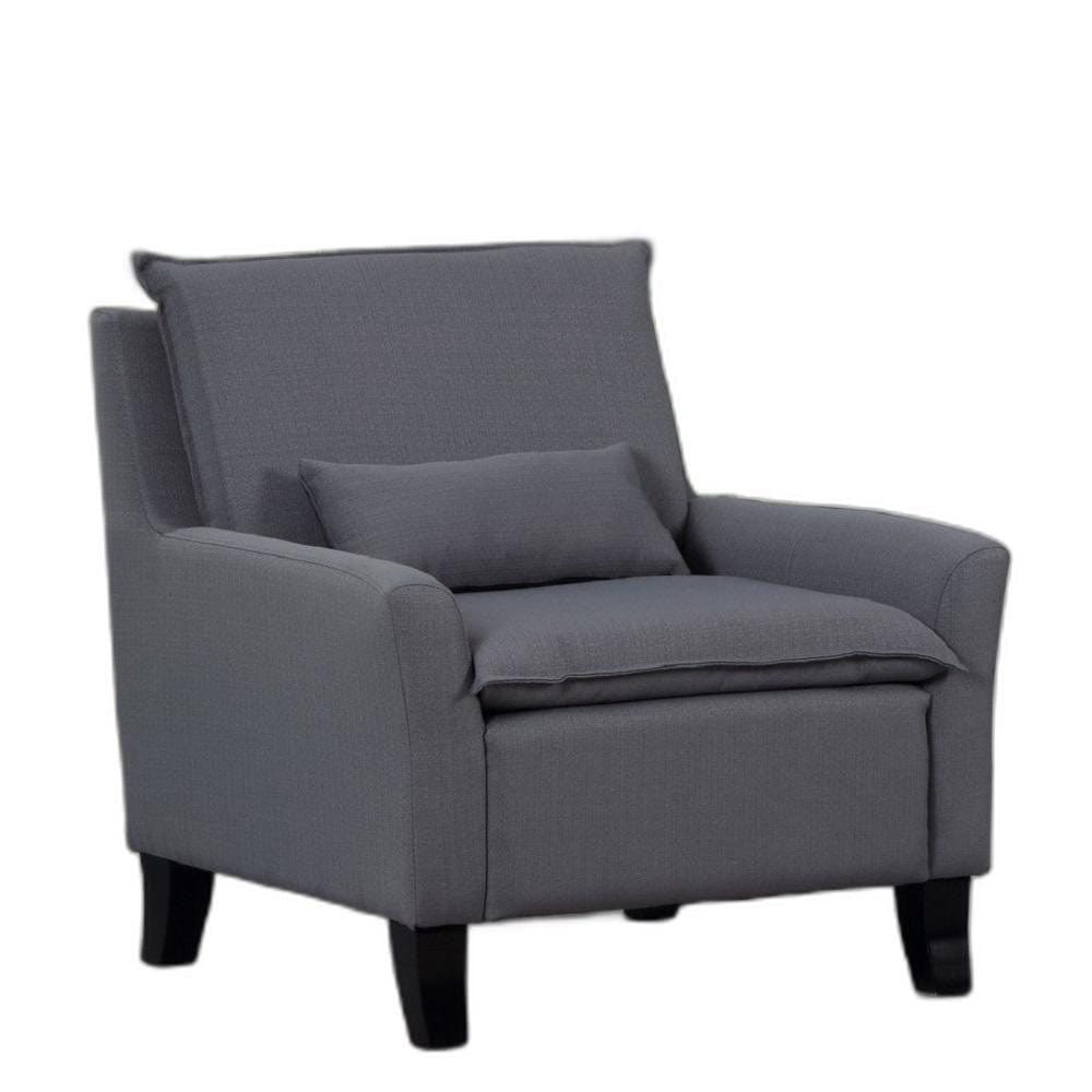 32" Gray And Black Fabric Arm Chair - Homeroots - Flyclothing LLC