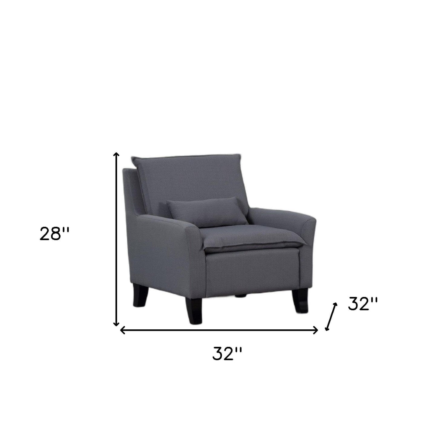 32" Gray And Black Fabric Arm Chair - Homeroots - Flyclothing LLC