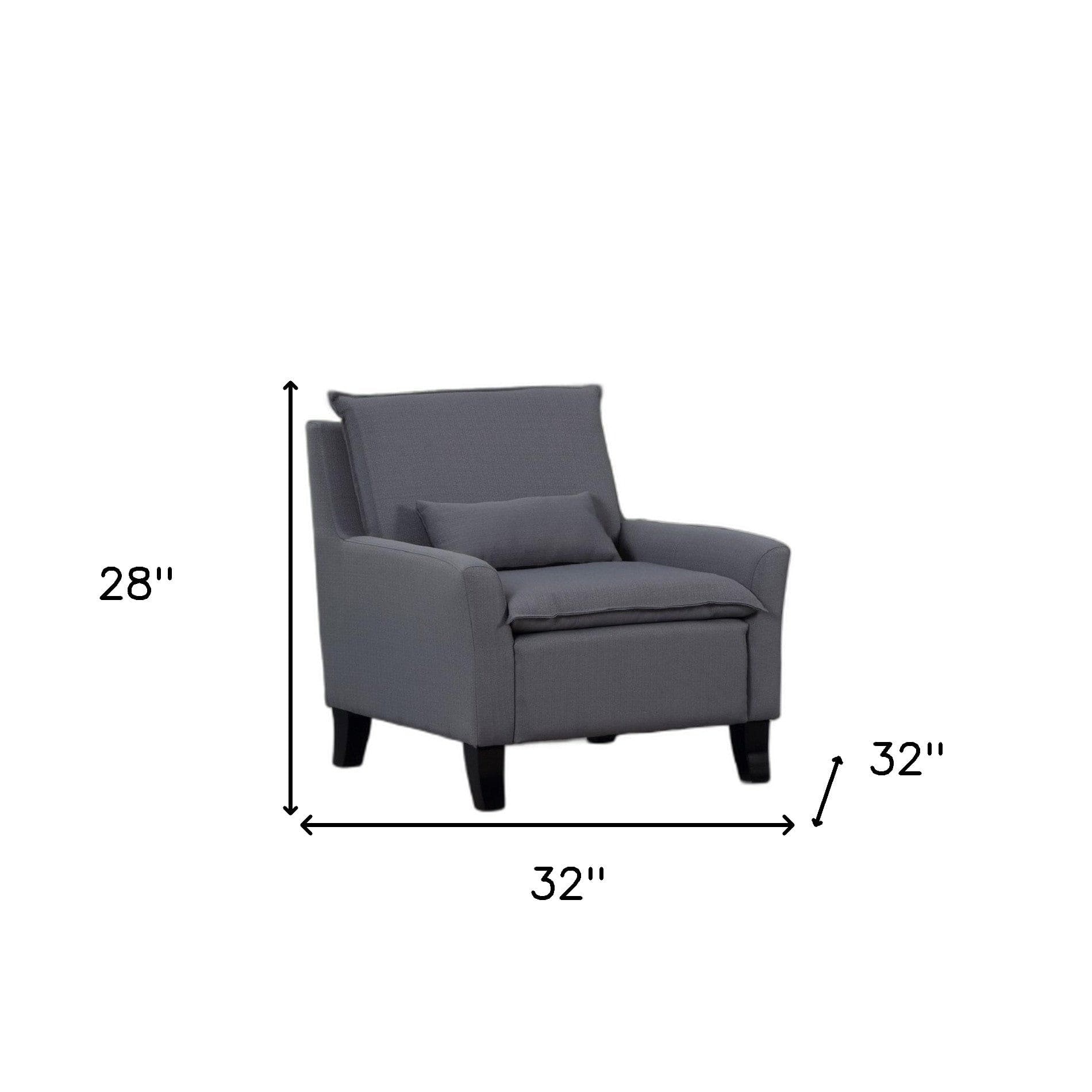32" Gray And Black Fabric Arm Chair - Homeroots - Flyclothing LLC