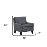 32" Gray And Black Fabric Arm Chair - Homeroots