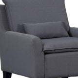 32" Gray And Black Fabric Arm Chair - Homeroots - Flyclothing LLC