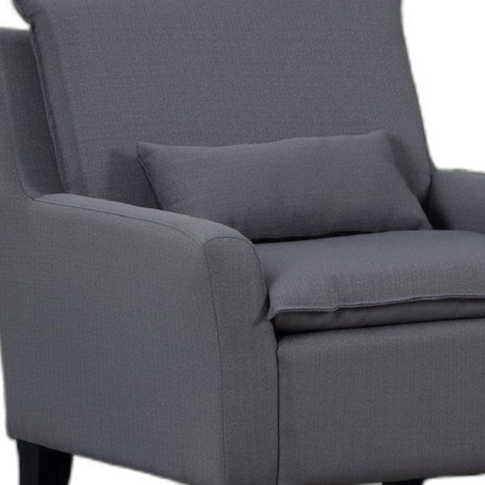 32" Gray And Black Fabric Arm Chair - Homeroots