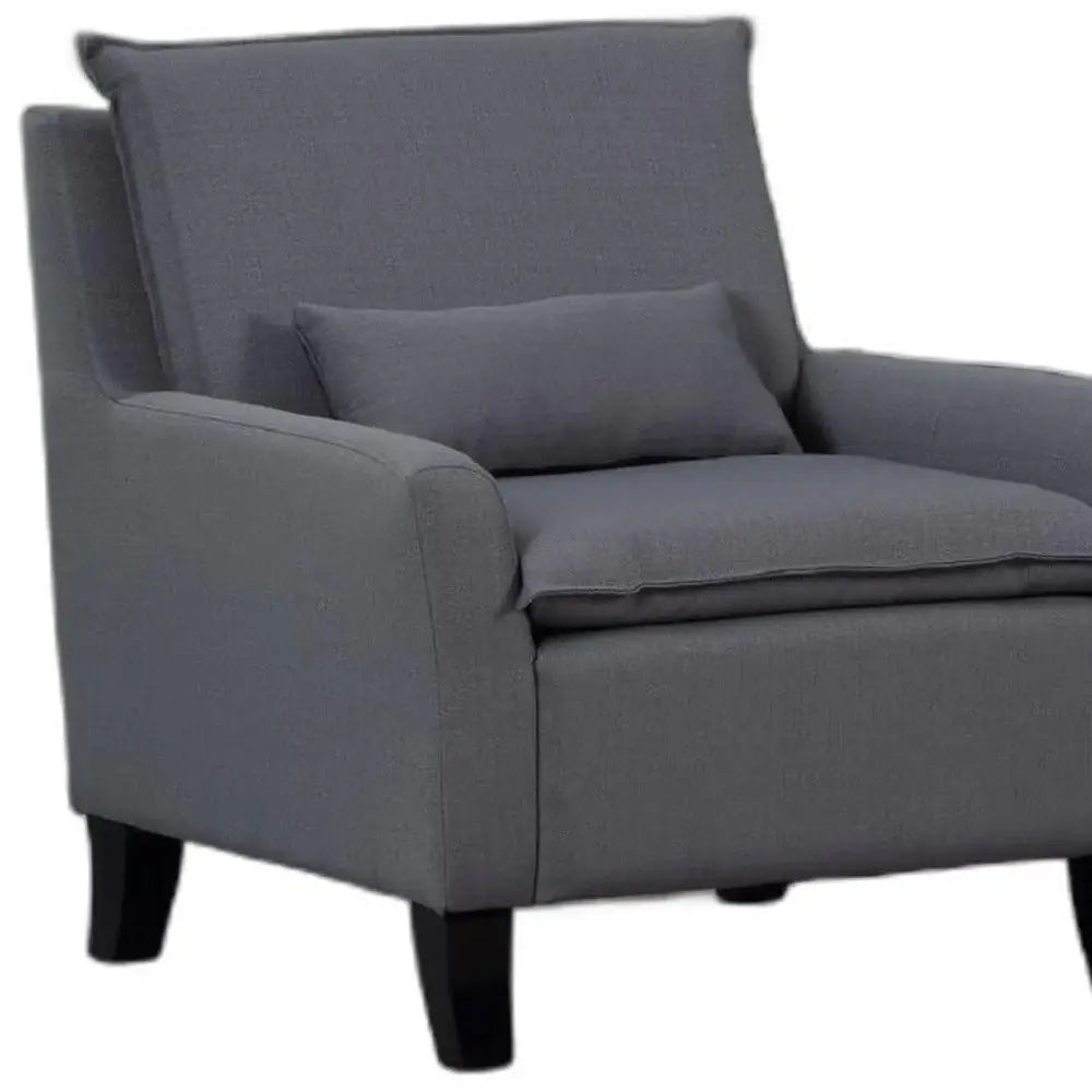 32" Gray And Black Fabric Arm Chair - Homeroots - Flyclothing LLC