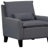 32" Gray And Black Fabric Arm Chair - Homeroots - Flyclothing LLC