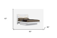 Solid Wood Queen White Bed