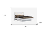 Solid Wood King White Bed - Homeroots - Flyclothing LLC