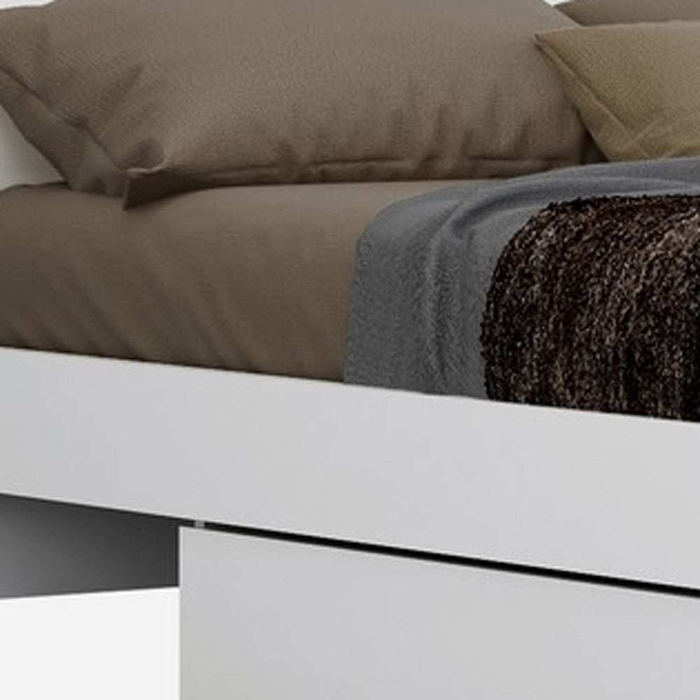 Solid Wood King White Bed - Homeroots - Flyclothing LLC