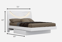 Solid Wood King White Bed - Homeroots