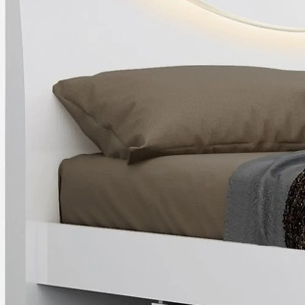 Solid Wood King White Bed - Homeroots - Flyclothing LLC