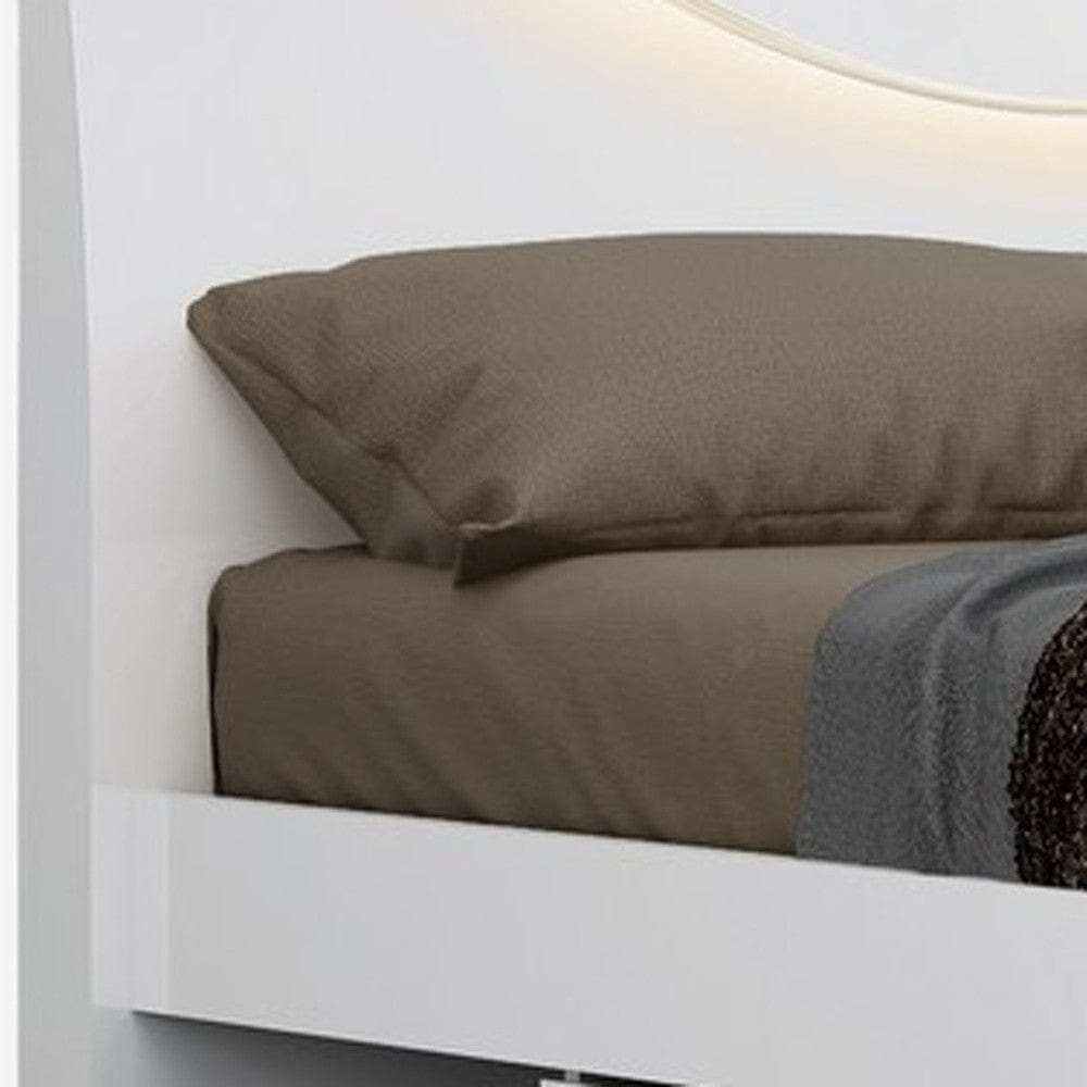 Solid Wood King White Bed - Homeroots - Flyclothing LLC