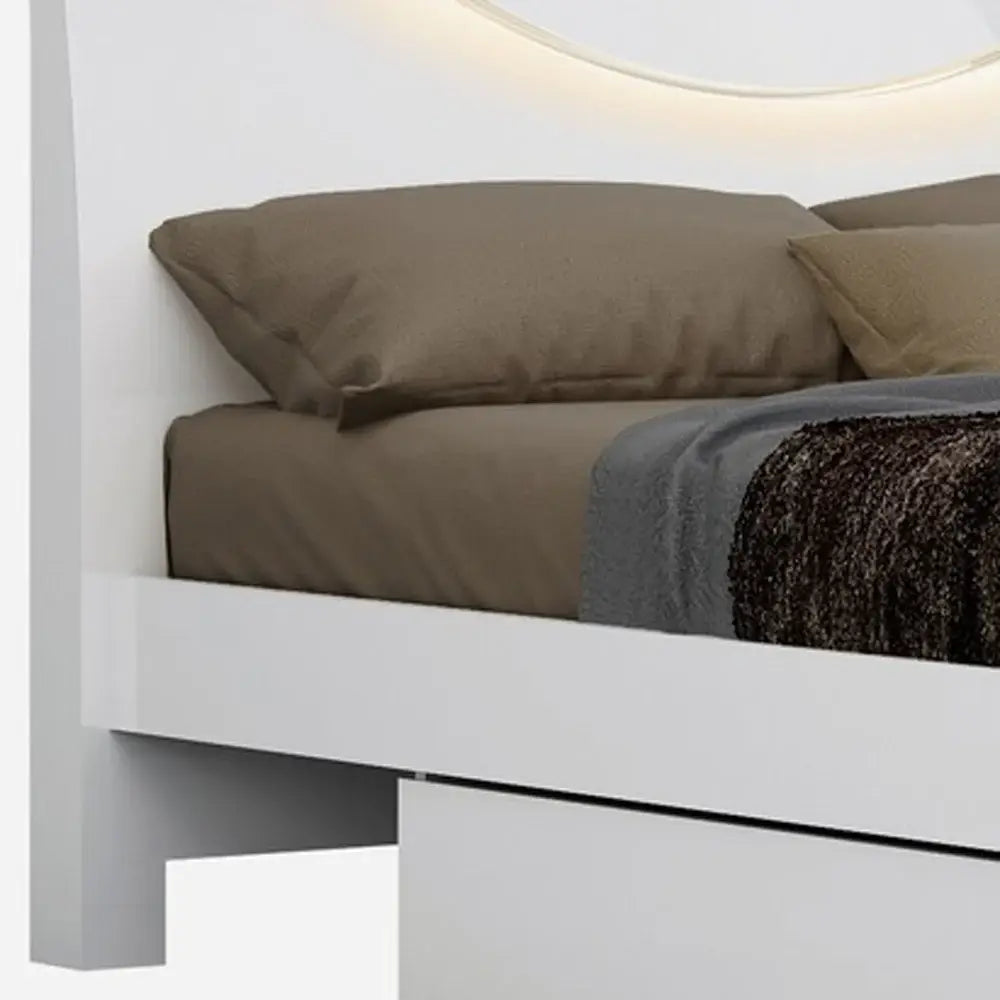 Solid Wood King White Bed - Homeroots - Flyclothing LLC