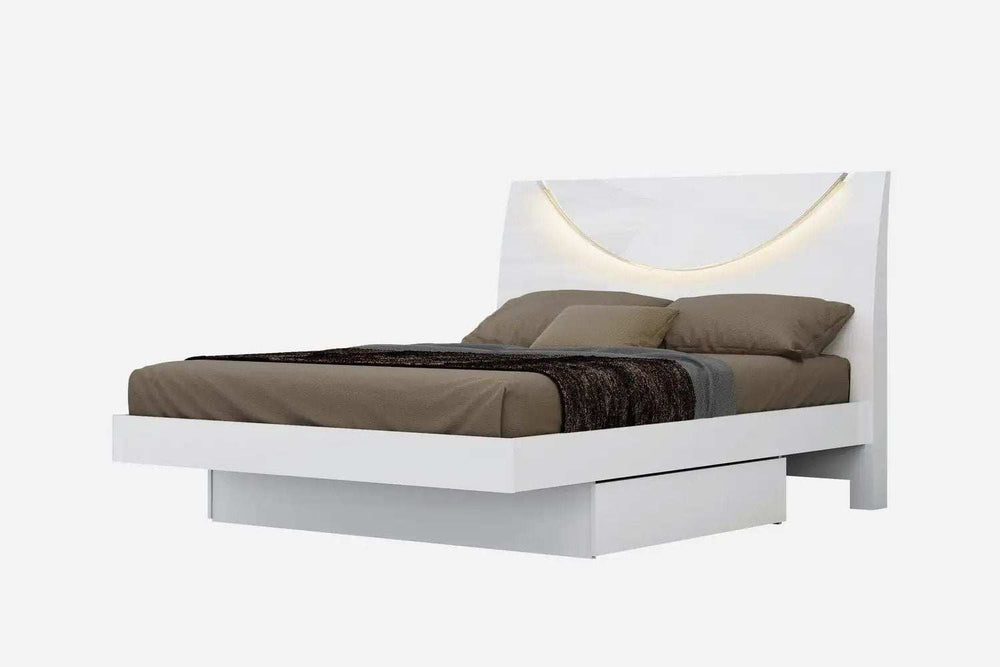 Solid Wood King White Bed - Homeroots - Flyclothing LLC