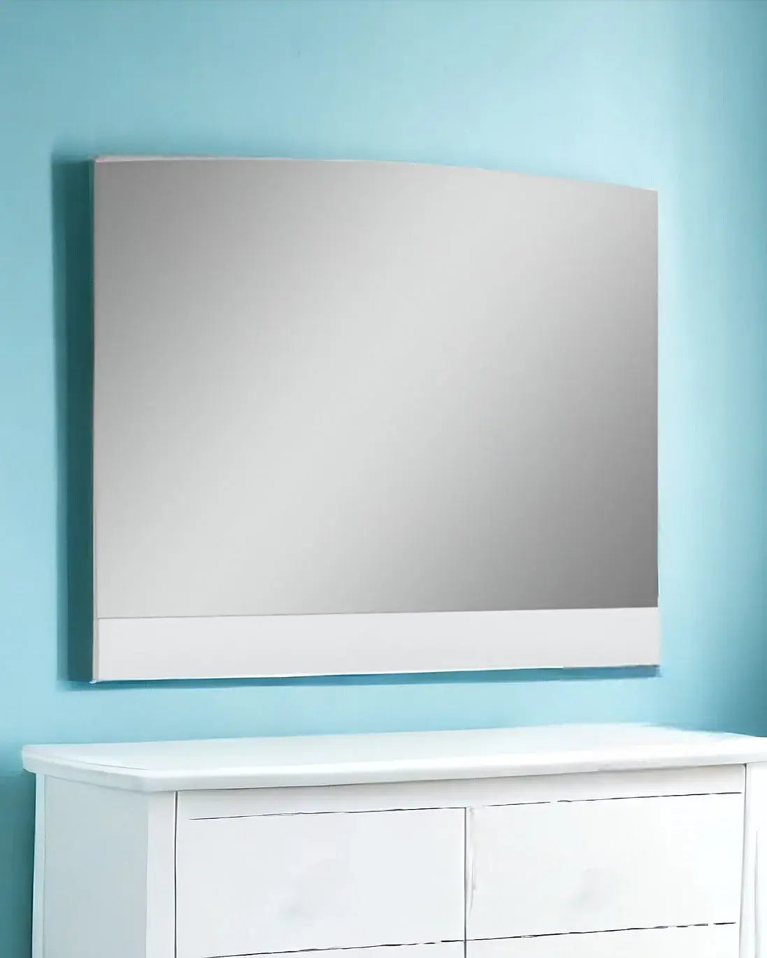 45" White Partial Frame Dresser Mirror - Homeroots - Flyclothing LLC