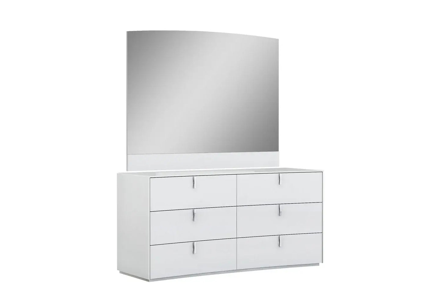 Four Piece White Solid and Manufactured Wood Bedroom Set With Mirror - Homeroots - Flyclothing LLC