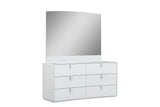 Four Piece White Solid and Manufactured Wood Bedroom Set With Mirror - Homeroots - Flyclothing LLC