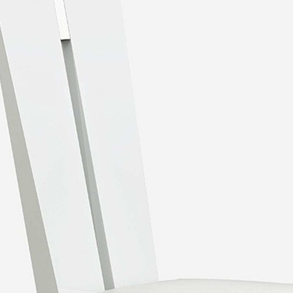 Set of Two Contemporary Sleek High Gloss White Dining Chairs - Homeroots - Flyclothing LLC