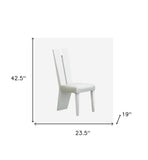 Set of Two Contemporary Sleek High Gloss White Dining Chairs - Homeroots - Flyclothing LLC