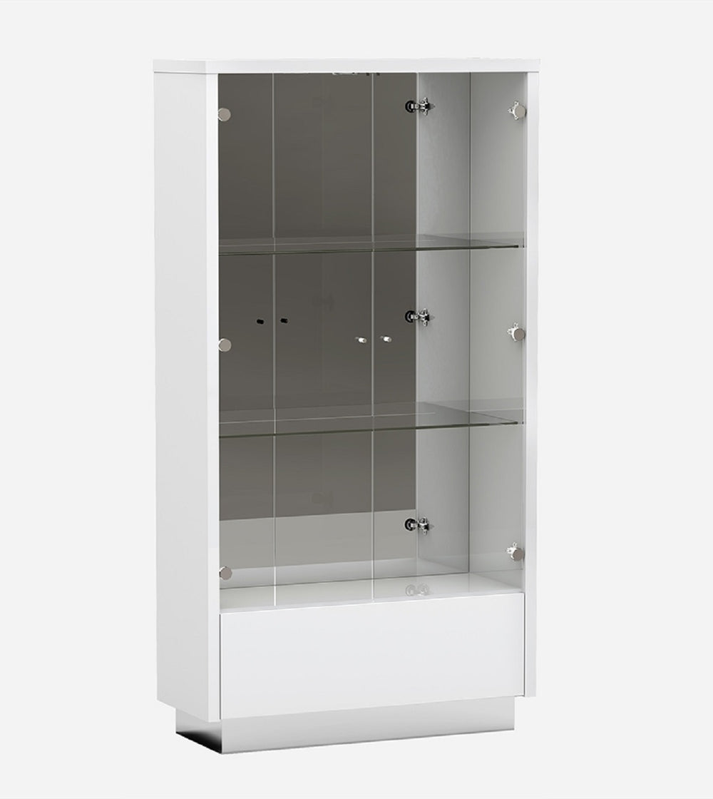68" Silver and White Display Stand with One drawer - Homeroots