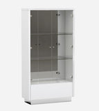 68" Silver and White Display Stand with One drawer - Homeroots
