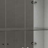 68" Silver and White Display Stand with One drawer - Homeroots - Flyclothing LLC