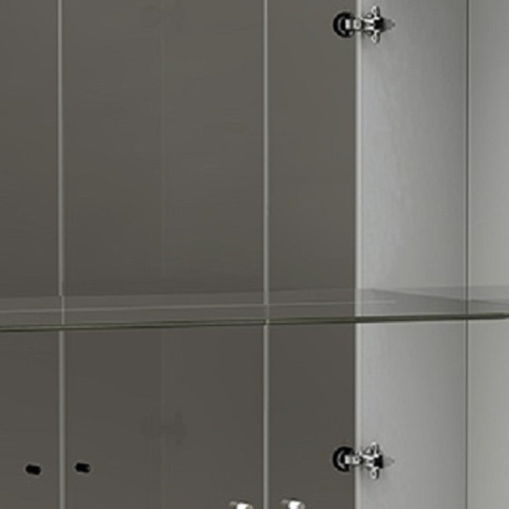 68" Silver and White Display Stand with One drawer - Homeroots - Flyclothing LLC