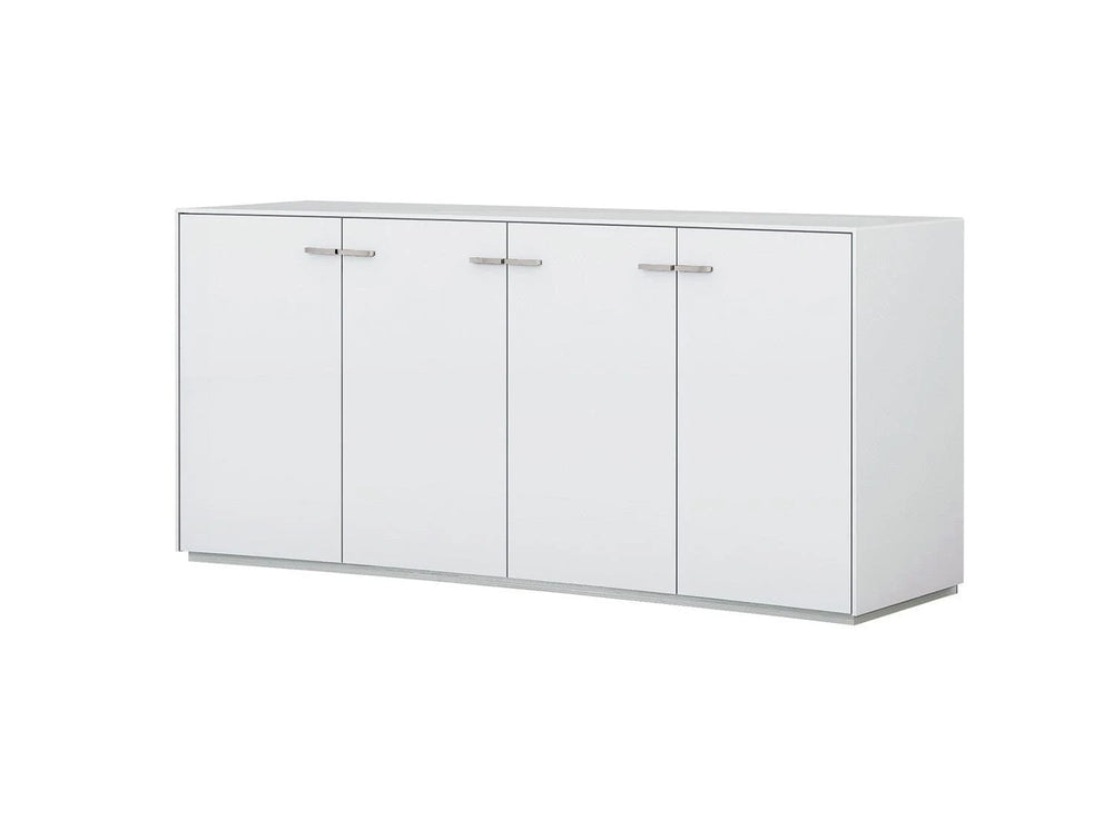 72" White Buffet Table with Four Doors - Homeroots - Flyclothing LLC