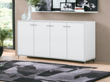 72" White Buffet Table with Four Doors - Homeroots