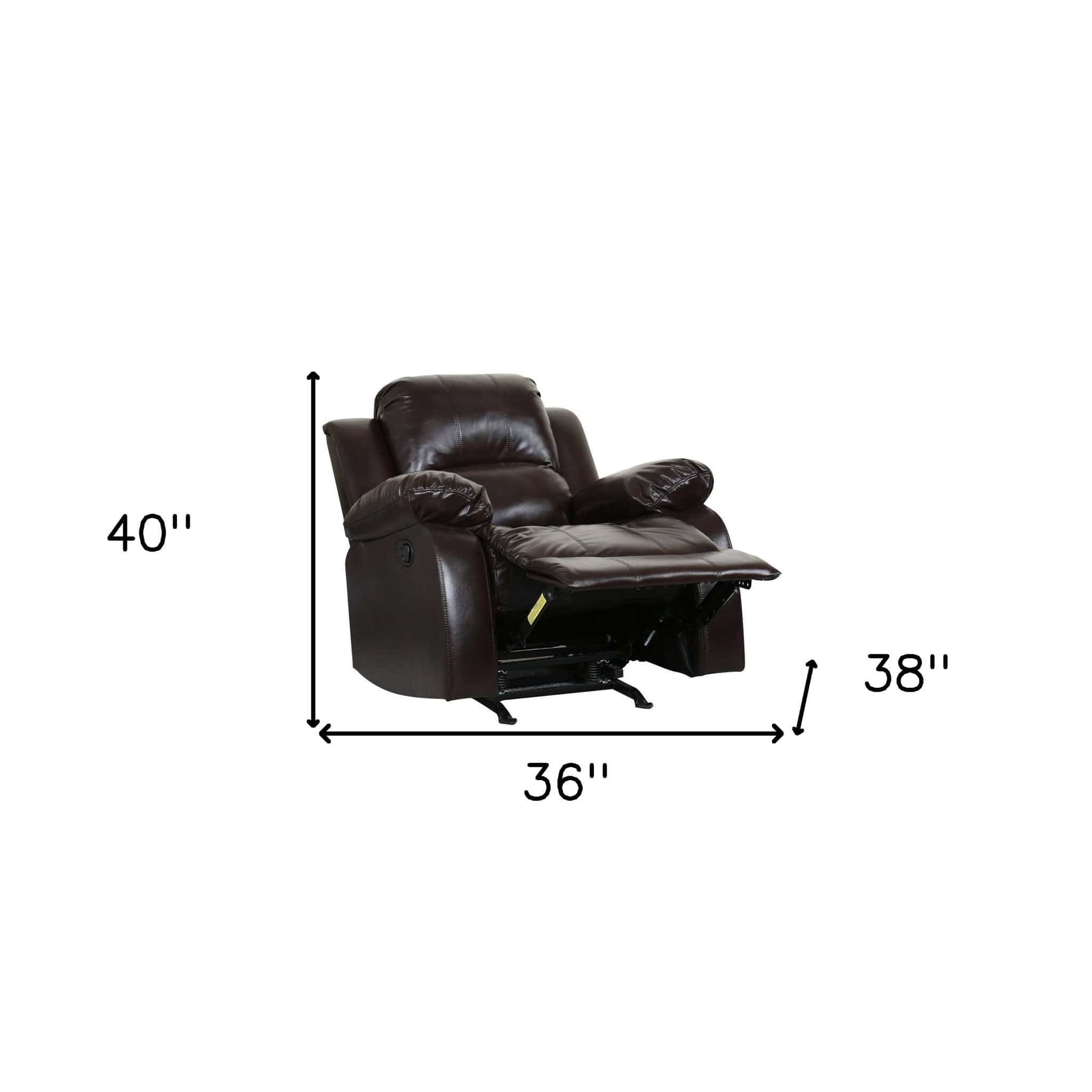 36" X 38" X 40" Brown  Chair - Homeroots