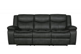 86" Gray Faux Leather Sofa With Black Legs - Homeroots