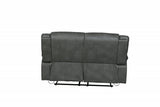 64" Gray Faux Leather Manual Reclining Love Seat - Homeroots - Flyclothing LLC