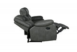 64" Gray Faux Leather Manual Reclining Love Seat - Homeroots - Flyclothing LLC