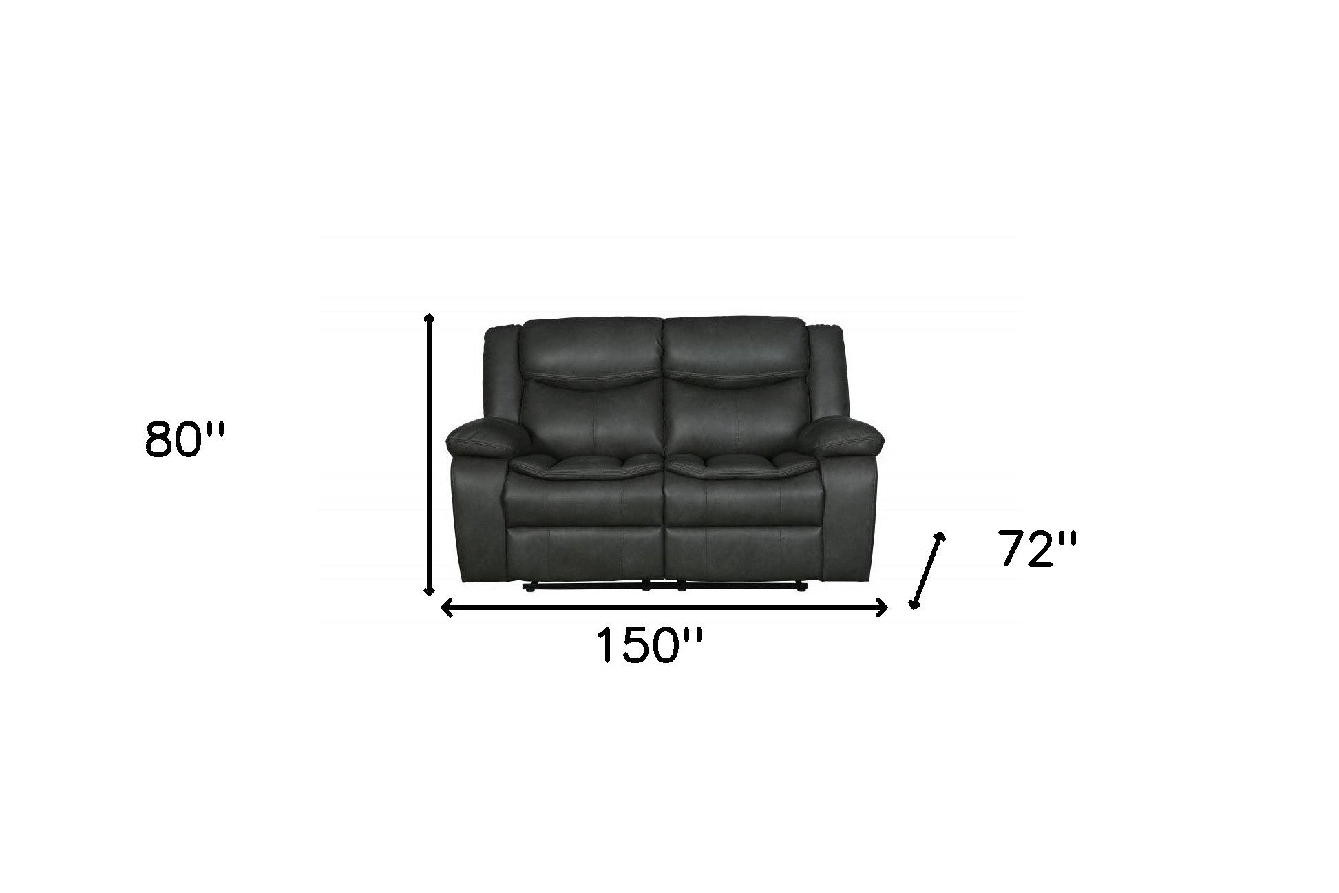 Two Piece Indoor Gray Microsuede Five Person Seating Set