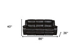 86" Brown Faux Leather Sofa With Black Legs - Homeroots - Flyclothing LLC