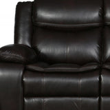 86" Brown Faux Leather Sofa With Black Legs - Homeroots - Flyclothing LLC