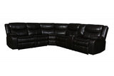 Brown Polyester Blend Reclining U Shaped Three Piece Corner Sectional With Console - Homeroots