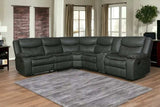 Gray Polyester Blend Reclining U Shaped Three Piece Corner Sectional With Console - Homeroots - Flyclothing LLC