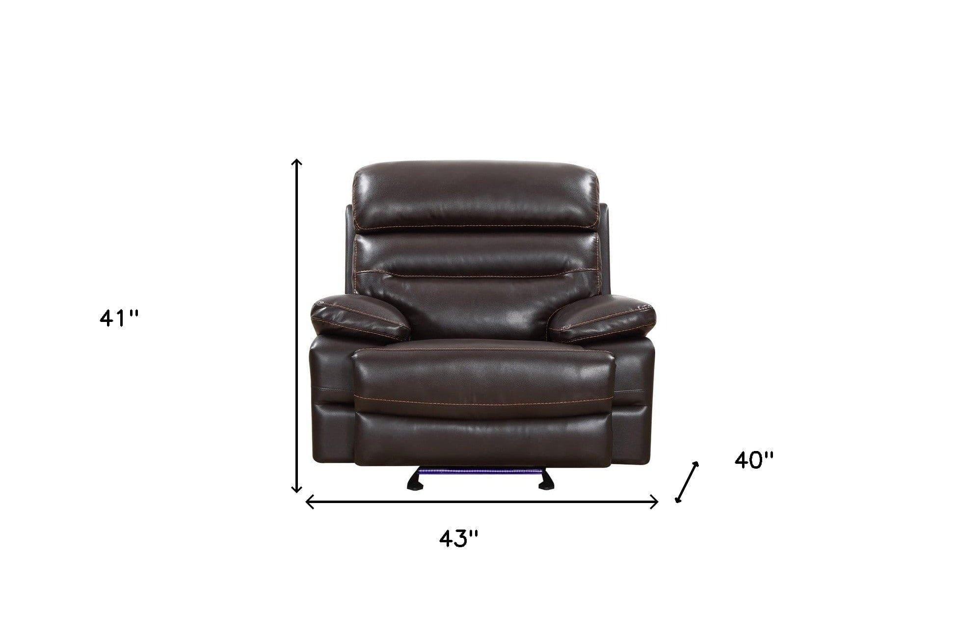 43" X 40" X 41" Brown  Power Reclining Chair - Homeroots