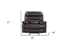43" X 40" X 41" Brown  Power Reclining Chair - Homeroots