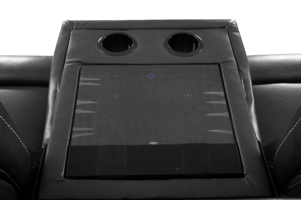 89" Gray Faux Leather USB Sofa With Black Legs - Homeroots - Flyclothing LLC