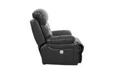 43" Grey Faux Leather Power Recliner Chair - Homeroots