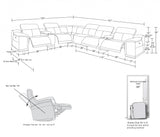 Camel Italian Leather Power Reclining U Shaped Eight Piece Corner Sectional With Console - Homeroots - Flyclothing LLC